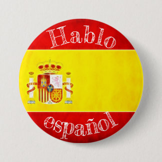 Rond 7,6 Cm Badge drapeau hablo español