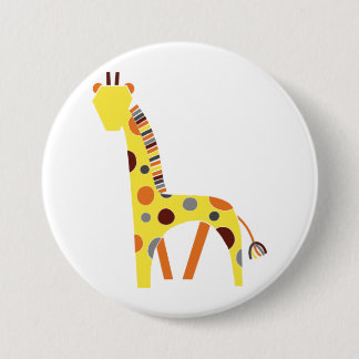 Rond 7,6 Cm Badge - Girafe stylisée