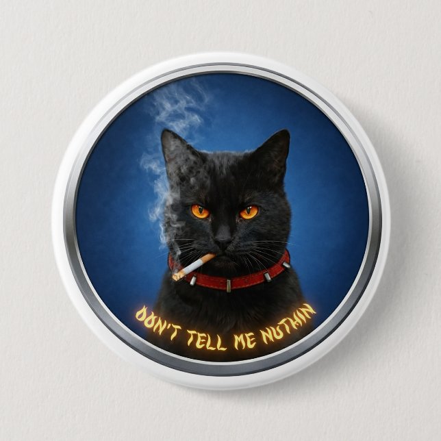 Rond 7,6 Cm Badge Grand Chat de Boss (Devant)