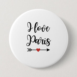Rond 7,6 Cm Badge I love Paris