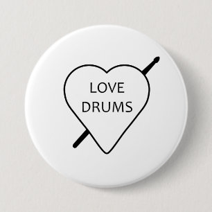 Rond 7,6 Cm Badge Love Drums