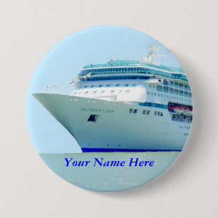 Rond 7,6 Cm Badge nominatif splendide de bateau de croisière