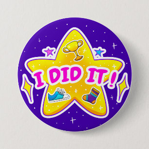 Rond 7,6 Cm Bleu Je L'Ai Fait Badge 3"