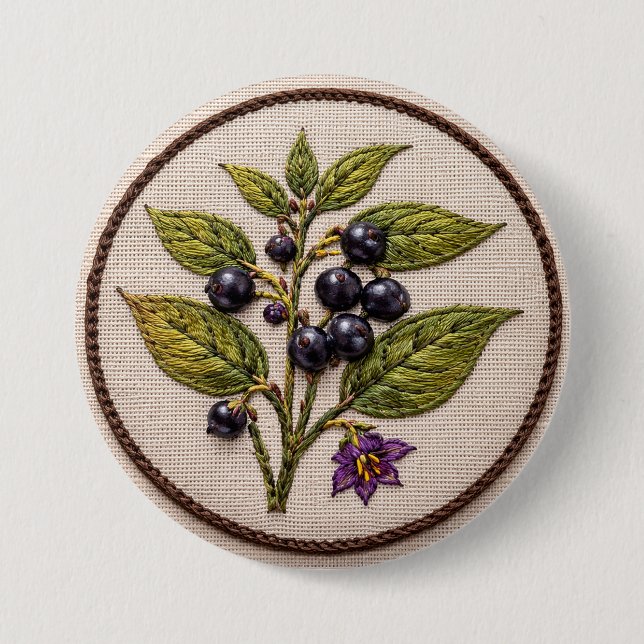 Rond 7,6 Cm Broderie Belladone Grand Badge (Devant)