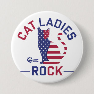 Rond 7,6 Cm CHAT KAMALA HARRIS DAMES ROCK ! Badge
