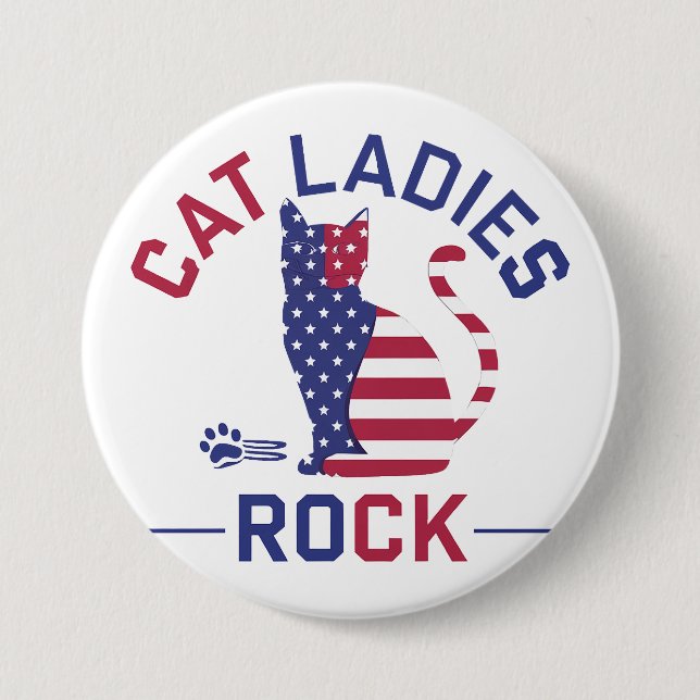 Rond 7,6 Cm CHAT KAMALA HARRIS DAMES ROCK ! Badge (Devant)