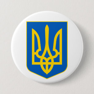 Rond 7,6 Cm Coat of Arms of Ukraine Герб України Button Badge