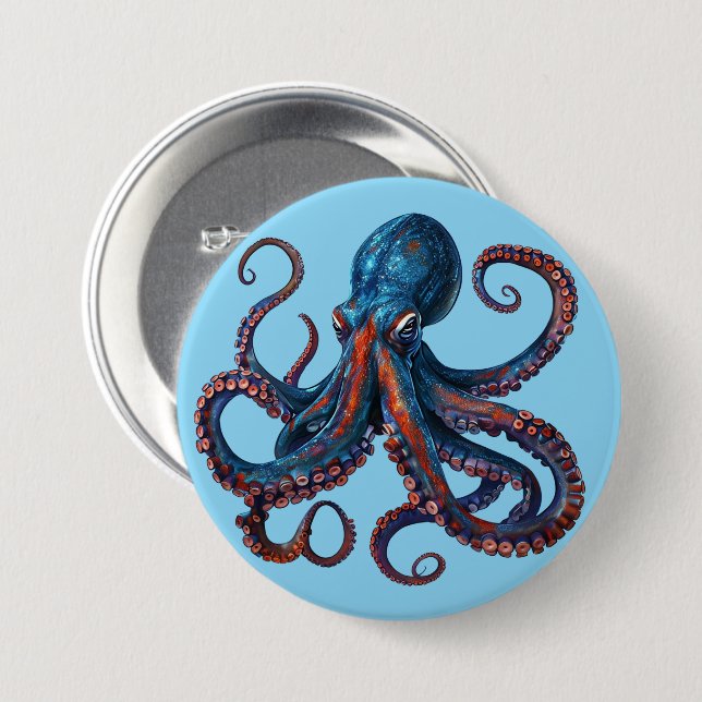 Rond 7,6 Cm Cute Octopus Pin - Custom Button Badge Gift (Devant & derrière)