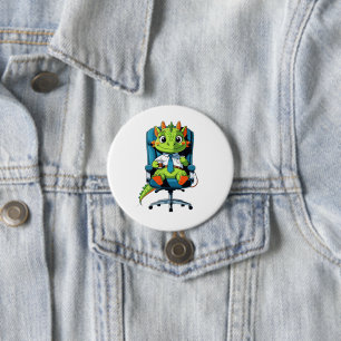 Rond 7,6 Cm Cute Office Dragon Pin Funny Cartoon Badge