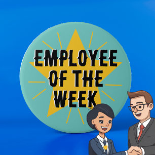 Rond 7,6 Cm Employé de la semaine Étoile Boss badge du travail