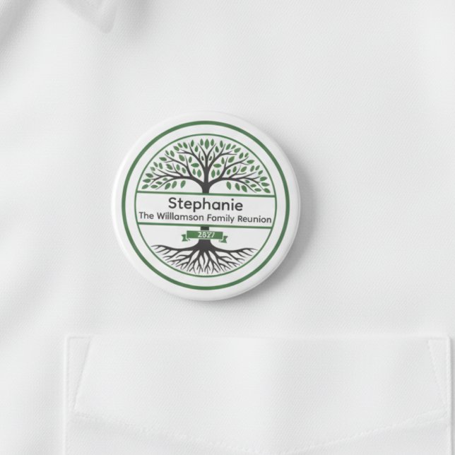 Rond 7,6 Cm Famille Réunion Célébration Garde Nom Badge (Family reunion name tag button)