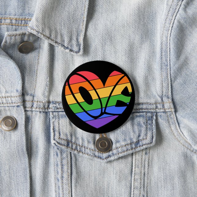 Rond 7,6 Cm Fierté Amour Gay Arc-en-ciel LGBTQ Badge (En situation)