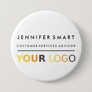Rond 7,6 Cm Grand Badge Personnalisé avec Logo pour les Employ