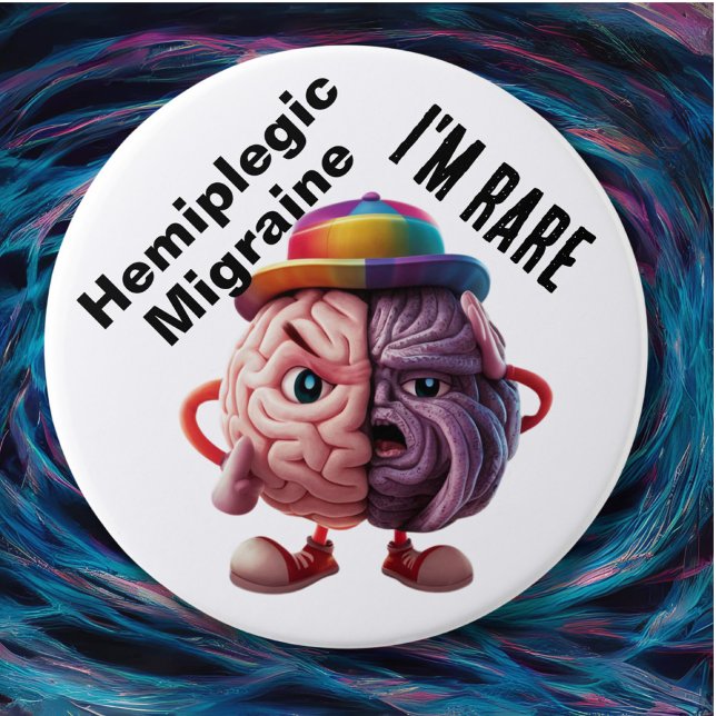 Rond 7,6 Cm Hemiplegic Migraine Je suis Rare badge (Créateur téléchargé)