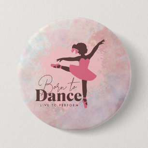 Rond 7,6 Cm Insigne de danse né Badge de ventilateur en rose