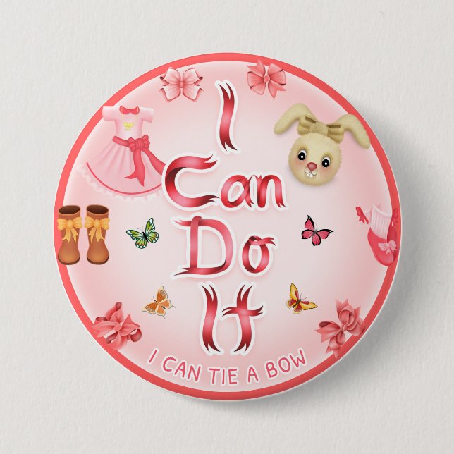 Rond 7,6 Cm Je Peux Le Faire Badge 3" (Devant)