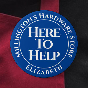 Rond 7,6 Cm Le personnel du magasin ici pour aider Badge Bouto