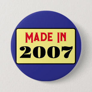 Rond 7,6 Cm Retro style 18ème anniversaire badge 2007