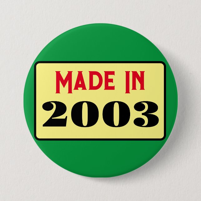 Rond 7,6 Cm Retro style 21e anniversaire badge 2003 (Devant)