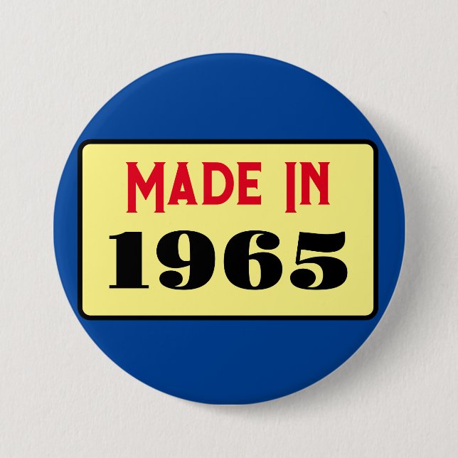 Rond 7,6 Cm Retro style 60th birthday badge 1965 (Devant)