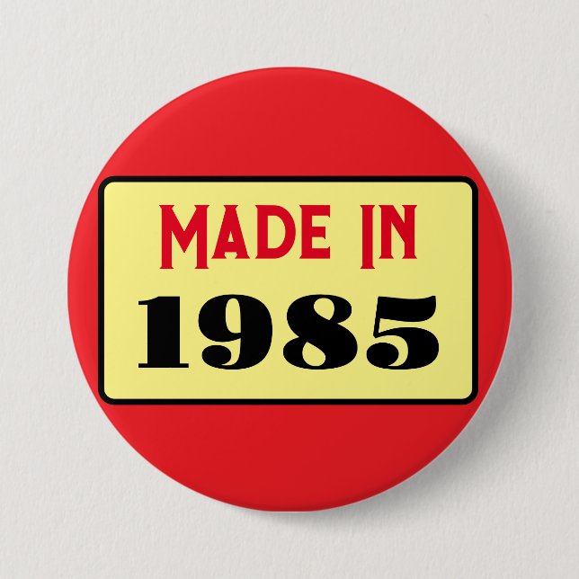 Rond 7,6 Cm Style rétro 40e anniversaire badge 1985 (Devant)