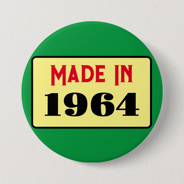 Rond 7,6 Cm Style rétro 60e anniversaire badge 1964 (Devant)