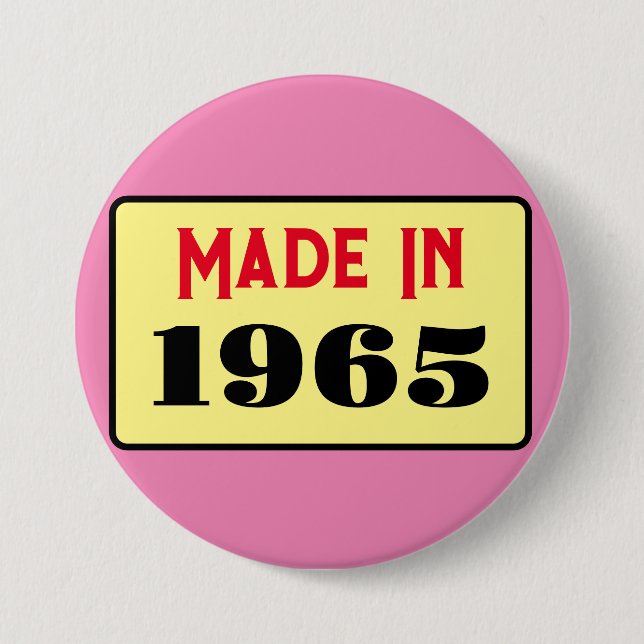 Rond 7,6 Cm Style rétro 60e anniversaire badge 1965 (Devant)