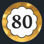 Rond 80 - Sticker en chiffres d'or<br><div class="desc">Design d'ornement. 80 - Sticker en chiffres d'or</div>