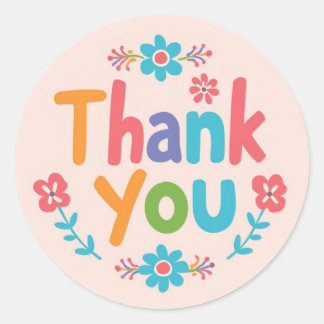 Rond  A Little Flower, A Big Thank You Sticker