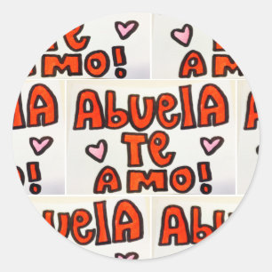 Rond Abuela Te Amo Sticker par Tamara Diaz Art