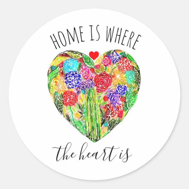 Rond Accueil C'Est Là Que Le Coeur Est Sticker (Devant)
