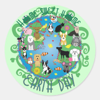 Rond Accueil Sweet Home Jour des terres Animaux Sticker