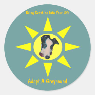 Rond Adoptez Un Soleil Greyhound Dans Votre Sticker De 