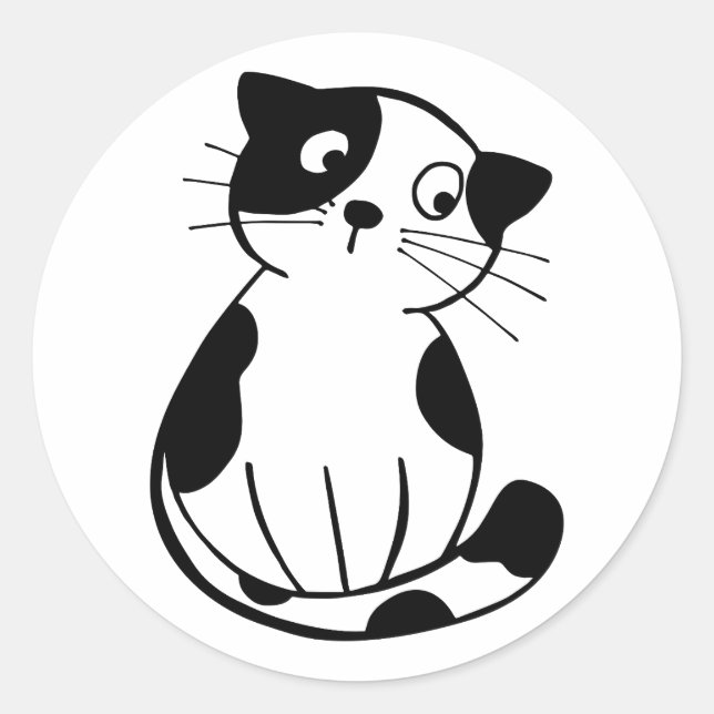 Rond Adorable Cat Theme Sticker Crafted for Personal Fl (Devant)
