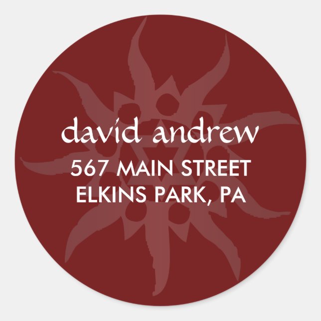 Rond ADRESSE DE RETOUR DE CONCEPTION DE TRIBAL Sticker  (Devant)