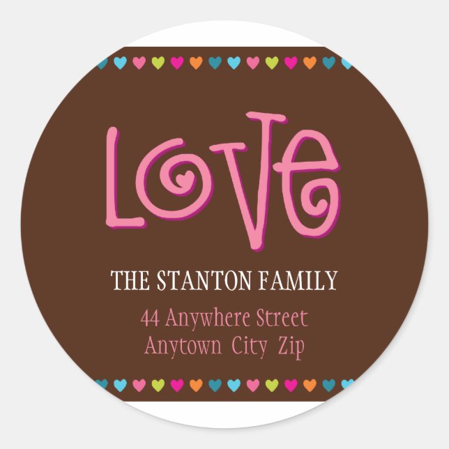 ROND ADRESSE LOVE STICKER :: LOVELETTERS 4 (Devant)