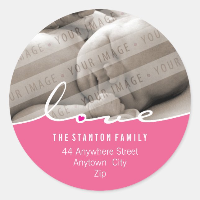 Rond ADRESSE PHOTOGRAPHIQUE STICKER :: amour diviser 1 (Devant)