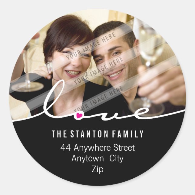 Rond ADRESSE PHOTOGRAPHIQUE STICKER :: amour diviser 3 (Devant)