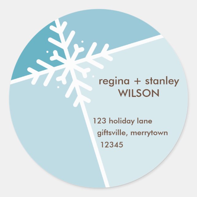 Rond ADRESSE SAISONNIÈRE STICKER :: flocon de neige mod (Devant)