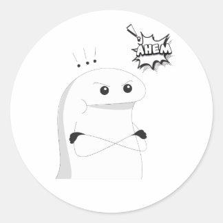 Rond ahem, angry funny face sticker