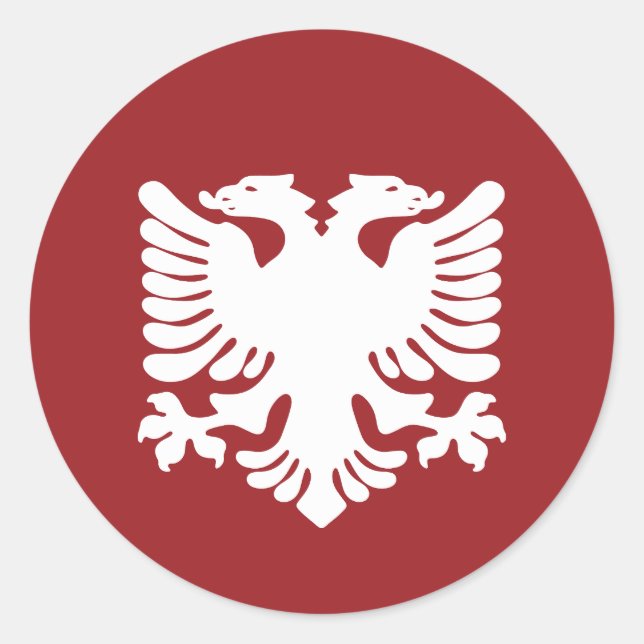 Rond Aigle blanc albanais sur Sticker Arrière - plan ro (Devant)