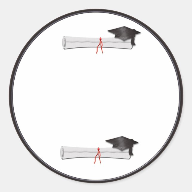Rond Ajouter un sticker de graduation noir de texte (Devant)