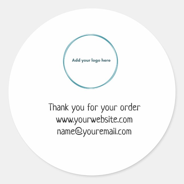 Rond Ajouter votre logo Merci Business Sticker (Devant)