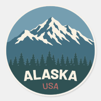 Rond Alaska USA – Vintage Travel Sticker