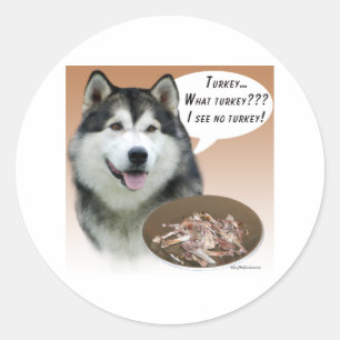 Rond Alaskan Malamute Turquie - Sticker