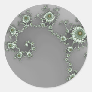Rond Alien gris - Sticker fractal