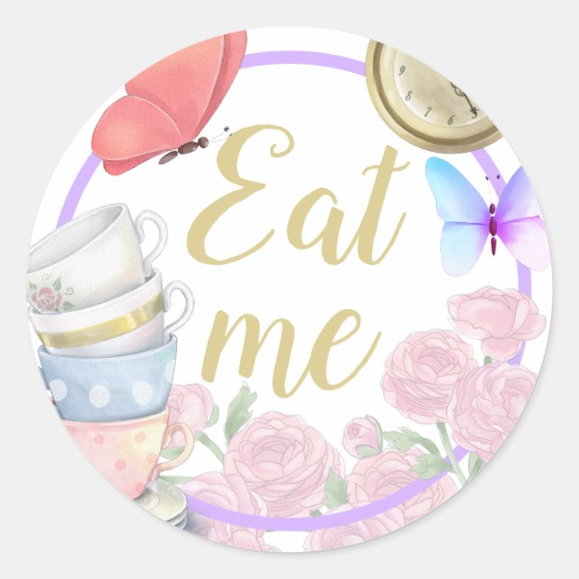 Rond Alisa dans l'Onederland Sticker Classic Round (Devant)