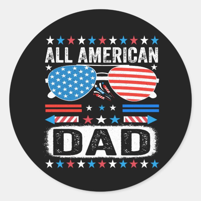 Rond All American Dad Sticker (Devant)