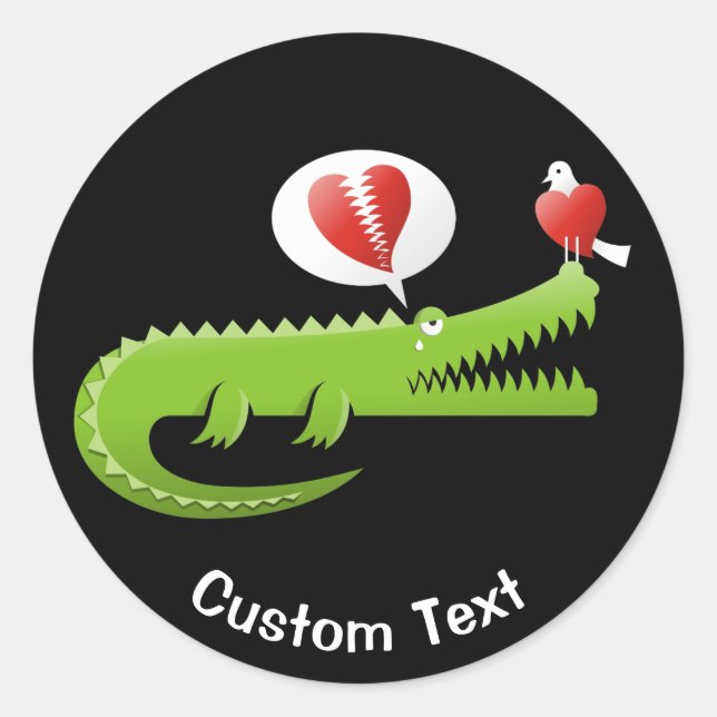 Rond Alligator en Love Classic Round Sticker (Devant)