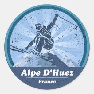 Rond Alpe d'Huez Station de ski - Skieur Sticker